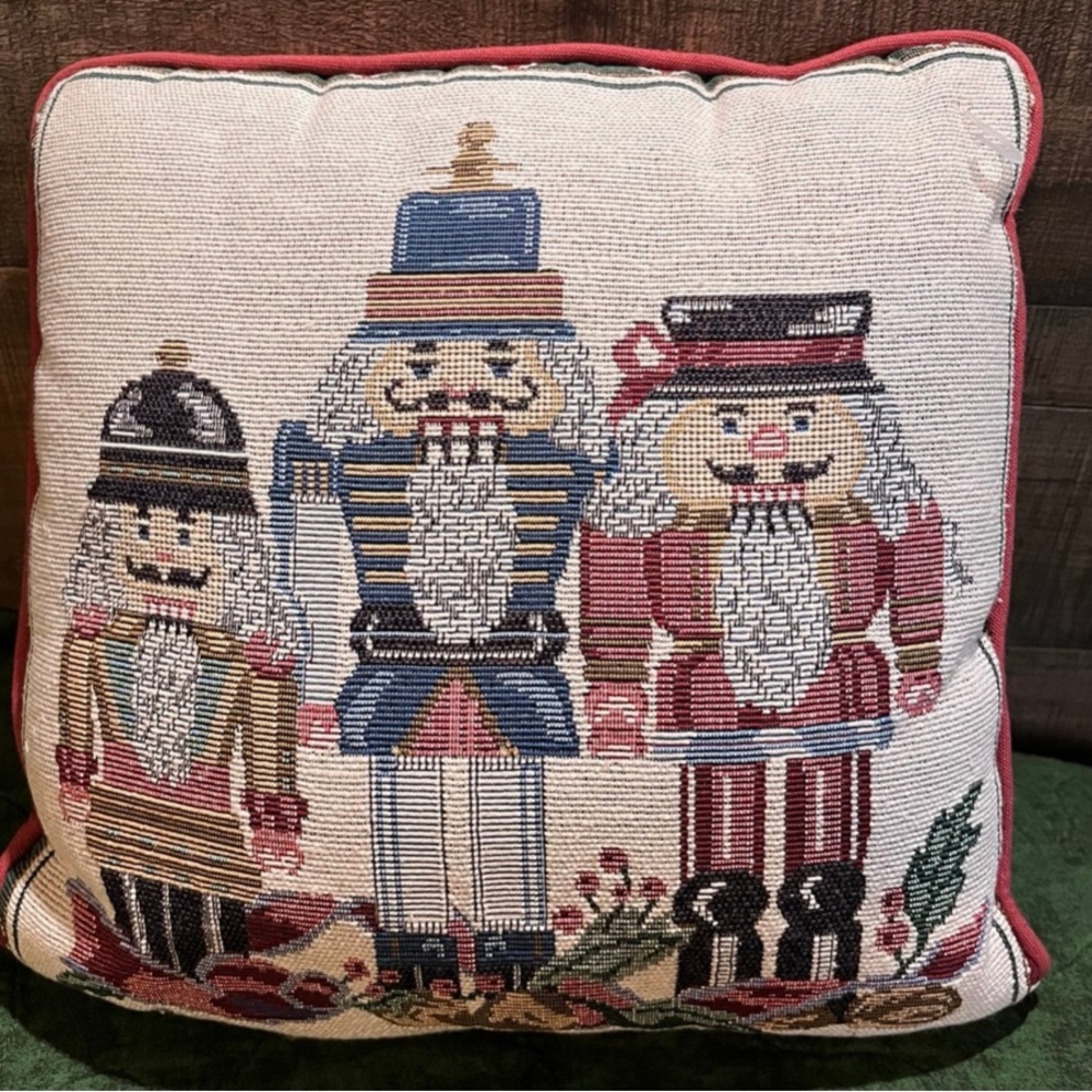 Festive Nutcracker Holiday Pillow